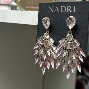 Nadri pink crystal drop earrings